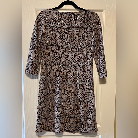 Eliza J Womens Lace Scalloped Boat Neck 3/4 Sleeve Sheath Dress - Picture 2 of 8